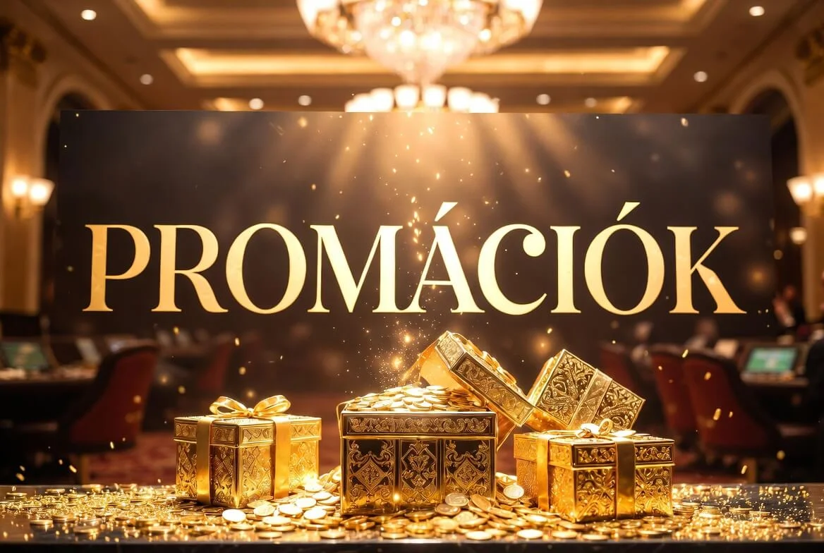 Grand Casino promóciók és bónuszok – aranyszínű ajándékdobozok kaszinó környezetben